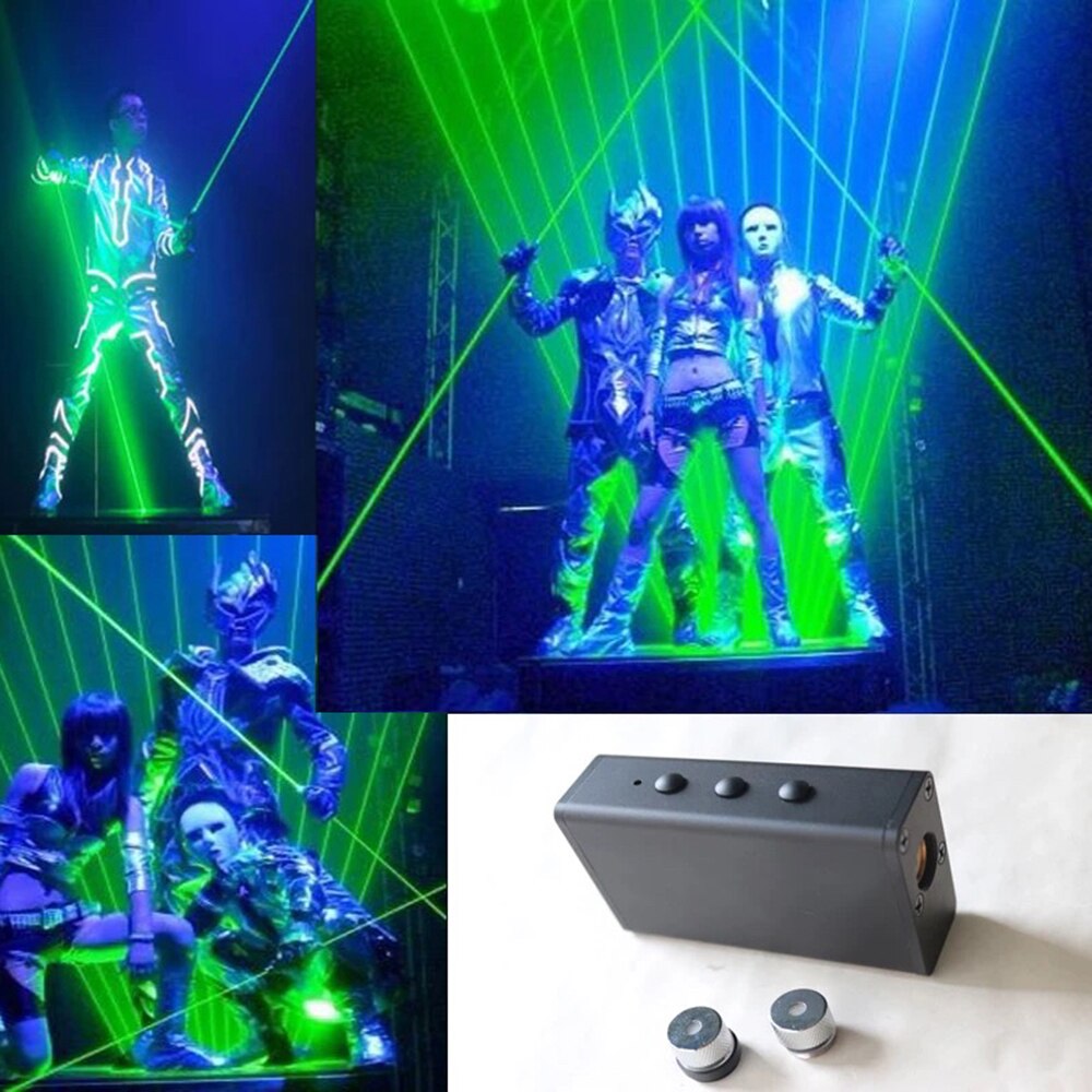 Espectáculo de DJ de baile con espada láser verde