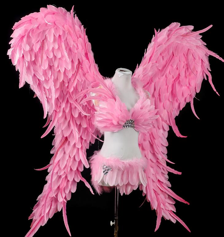 Super Large Victoria Pink Feather Angel Wings Costume