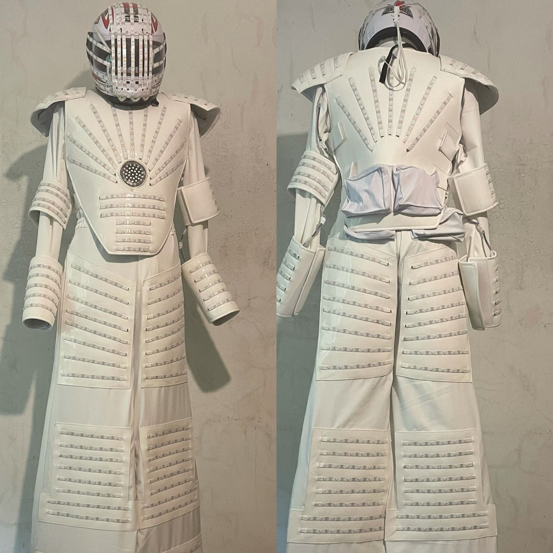 White Stilts Walker Change Color Kryoman LED ROBOT SUIT