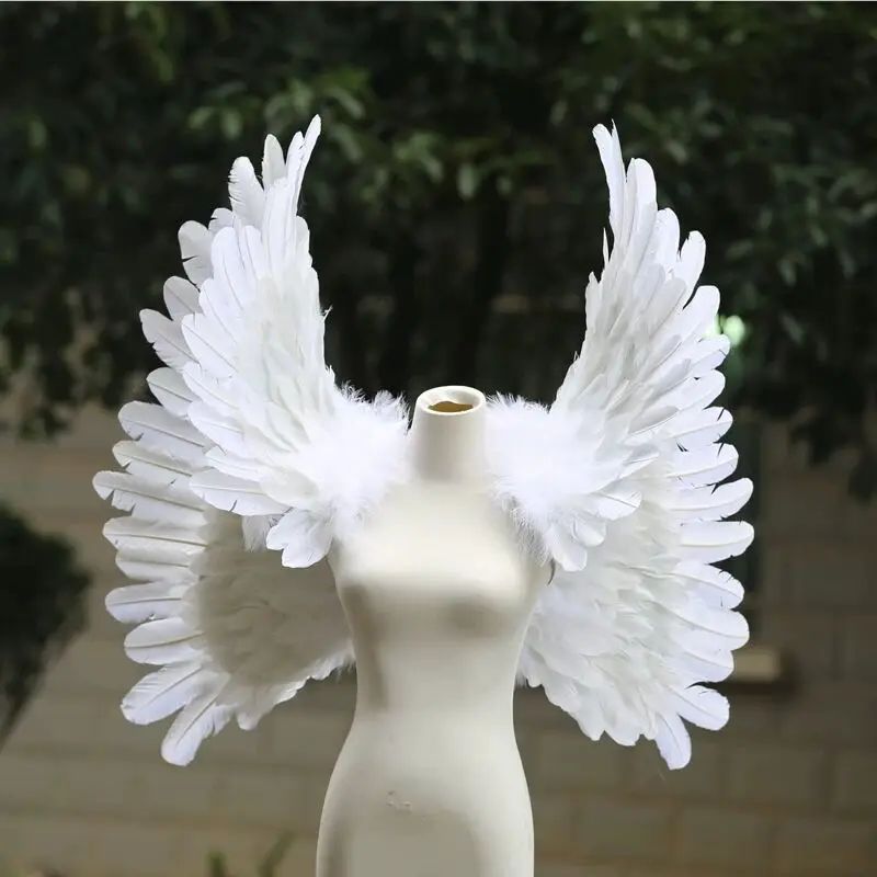 LED White pink Feather Wings Stage Show Nightclub disco wedding Bride Photography Prop Halloween Carnival Party