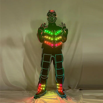 Fiber Optic LED Strip Dance Costumes Electronic Glow Stage Wear for Nightclub Bar Party Fluorescent Dancewear