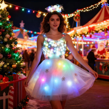 Women's LED Glowing Ballet Tutu Dress | Light-Up Adult Tutu Costume for Wedding Party Dance Stage Performance