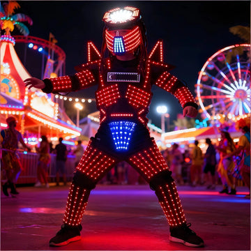 LED Robot Roleplay Suit Glowing Stage Armor Jacket for Nightclub Dance Light Show Costume