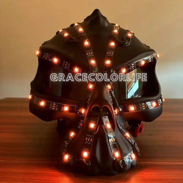 Full Spectrum Wearable Illuminated Helmet: Ultimate Light-Up Prop for DJs Cosplay & Stage Shows