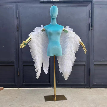 White Feather Cape Clothes Fashion Show Antique Props Ladies Shawl Photo Cosplay Carnival Accessory