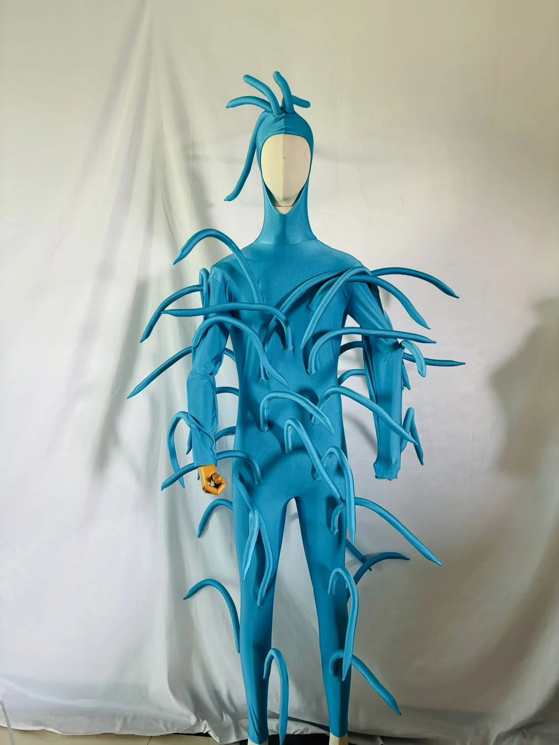 Spandex Unitard Mask Full Body Open Face Costume Bodysuit Cosplay stage dance costumes jumpsuit singer show outfit feeler