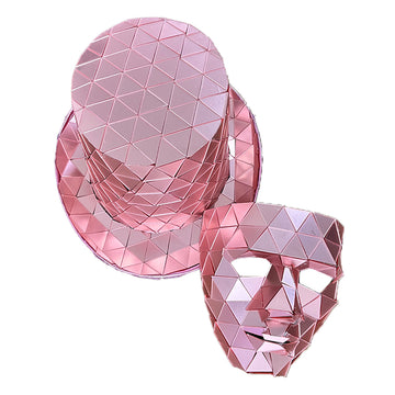 Mirror Glossy Geometric Top Hat and Mask Set Shiny Party Costume Accessories Stylish Eye Catching Festival Club Outfit Decor