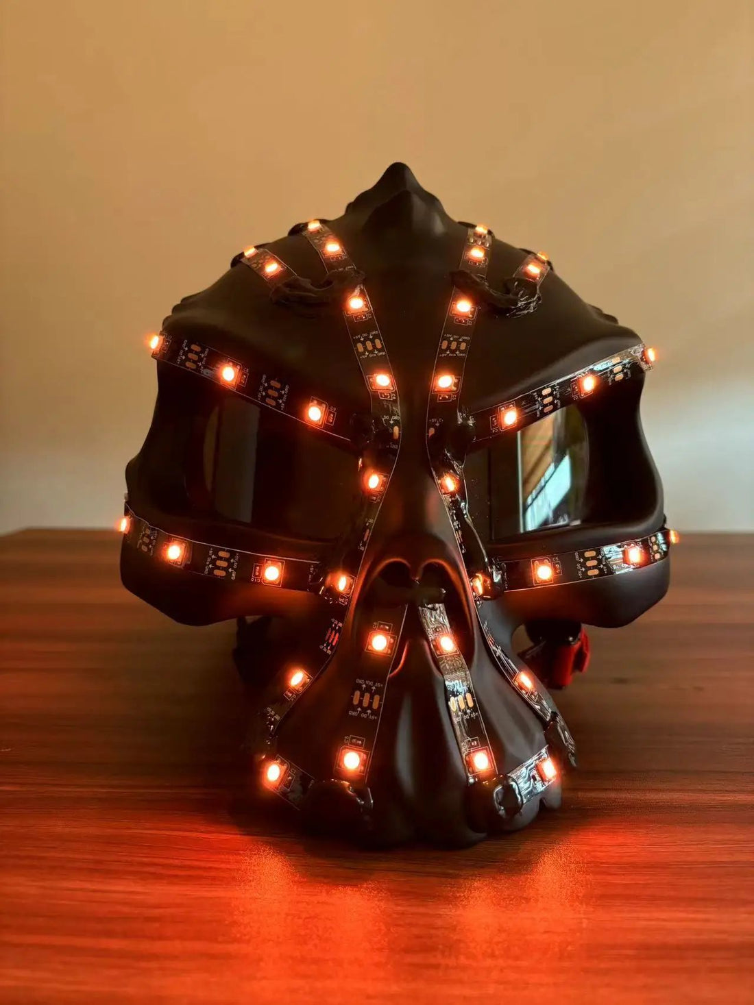 Full Spectrum Wearable Illuminated Helmet: Ultimate Light-Up Prop for DJs Cosplay & Stage Shows