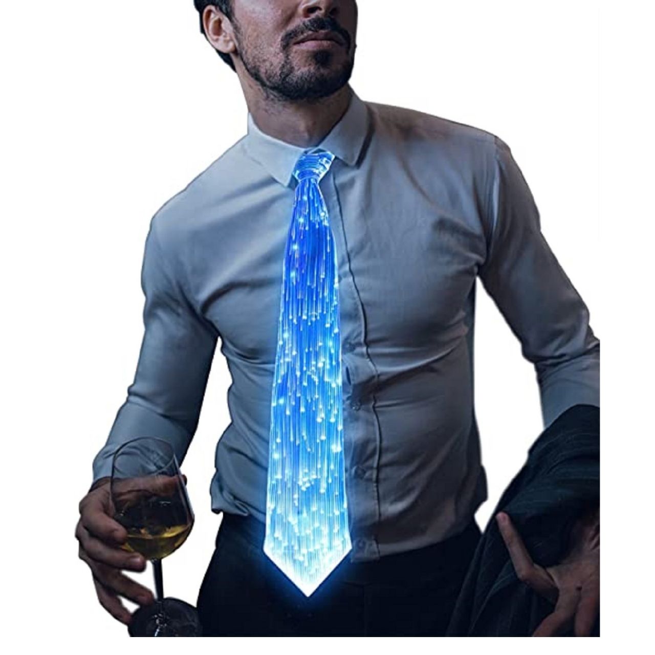 LED Light up Neck Tie,USB Rechargeable Glow Necktie