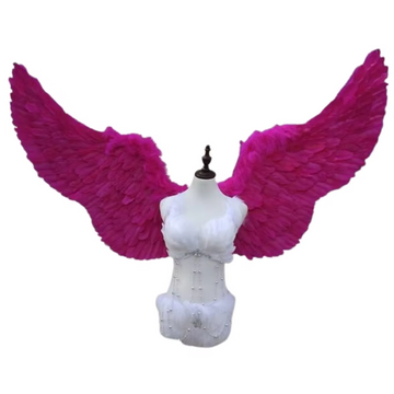 Rose Red Angel Feather Wings for Photo Shooting and Stage Performance