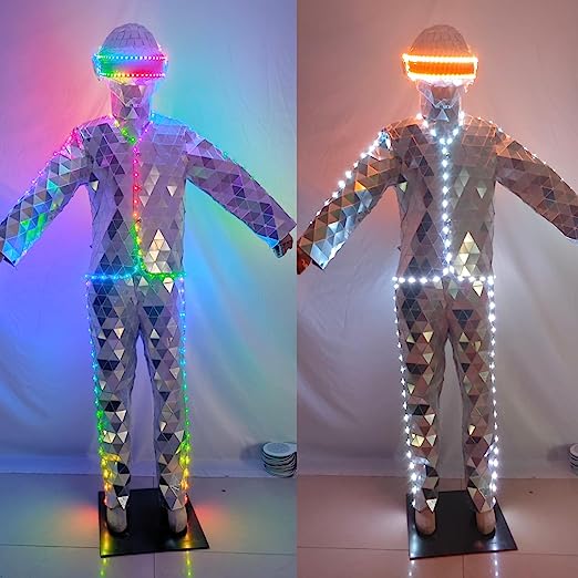 Mirror Man with LED Helmet for Disco Party DJ Adult Stage Street Perfo –  gracecolorlife