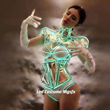 Future Combat Armor Wear LED Cold Light Unisex Tech Costume GOGO Bar Glow Party Luminous Outfit