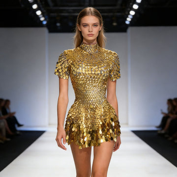 Women's Sequin Bodycon Party Dress Metallic Halter Prom Nightclub Dress Sexy Bandage Birthday Celebration Mini Dress