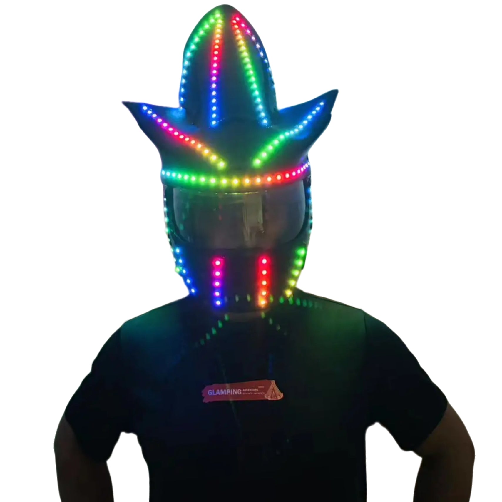 Digital New hot LED Helmet Mens Robot Light up Mask Rainbow Full Color