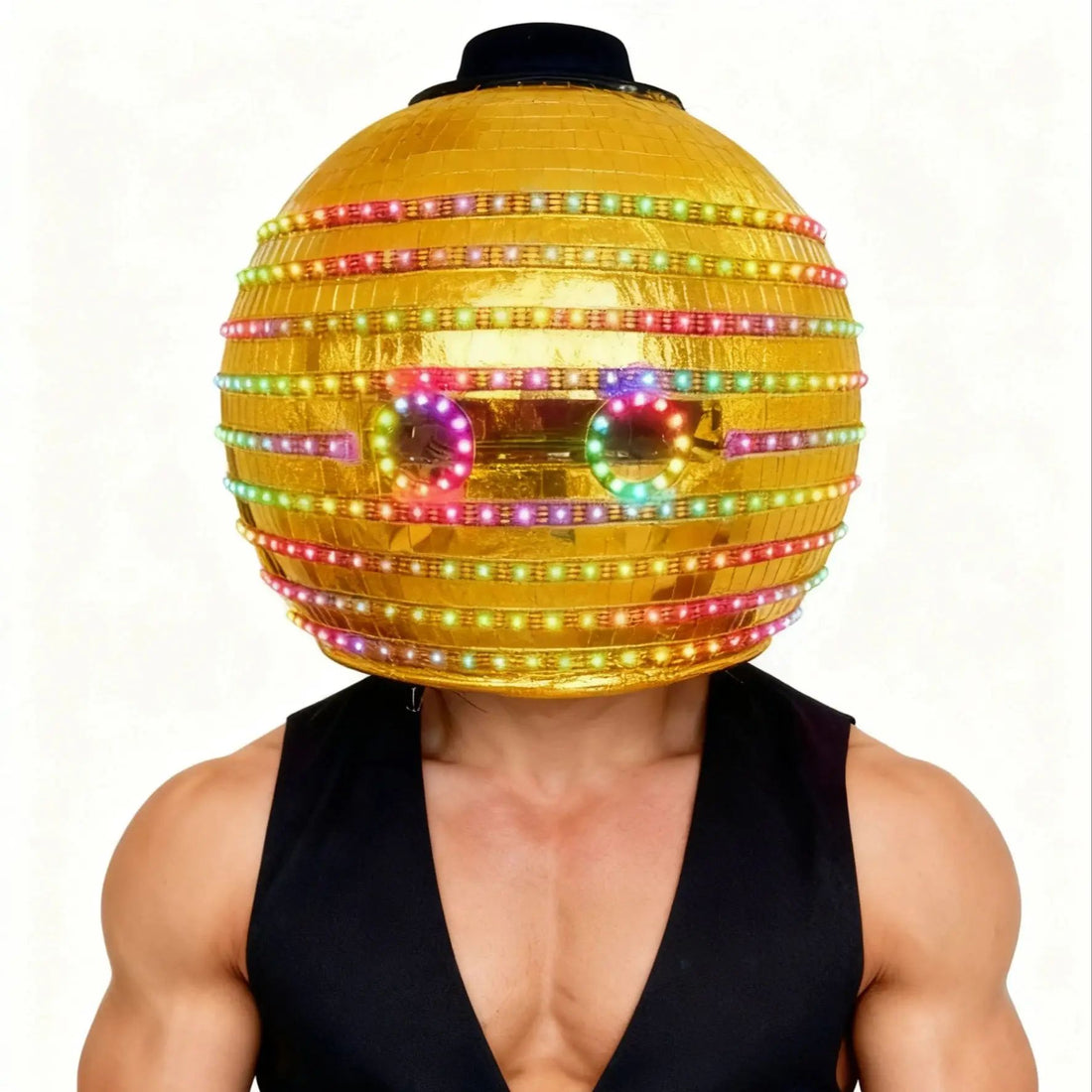 LED Mirror Disco Ball Helmet – Sparkling Headwear for Parties, Weddings, Christmas, Clubs, KTV, DJ & Nightlife Events