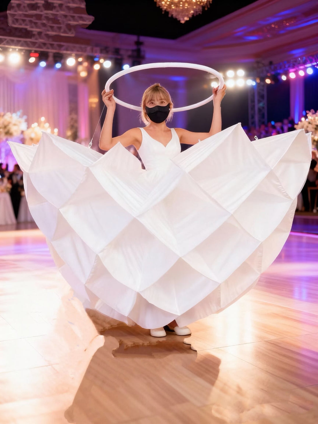 New Umbrella Flower Lifting and Flowering Performance Costume Theme Park Parade Float Park Interactive Prop Costume