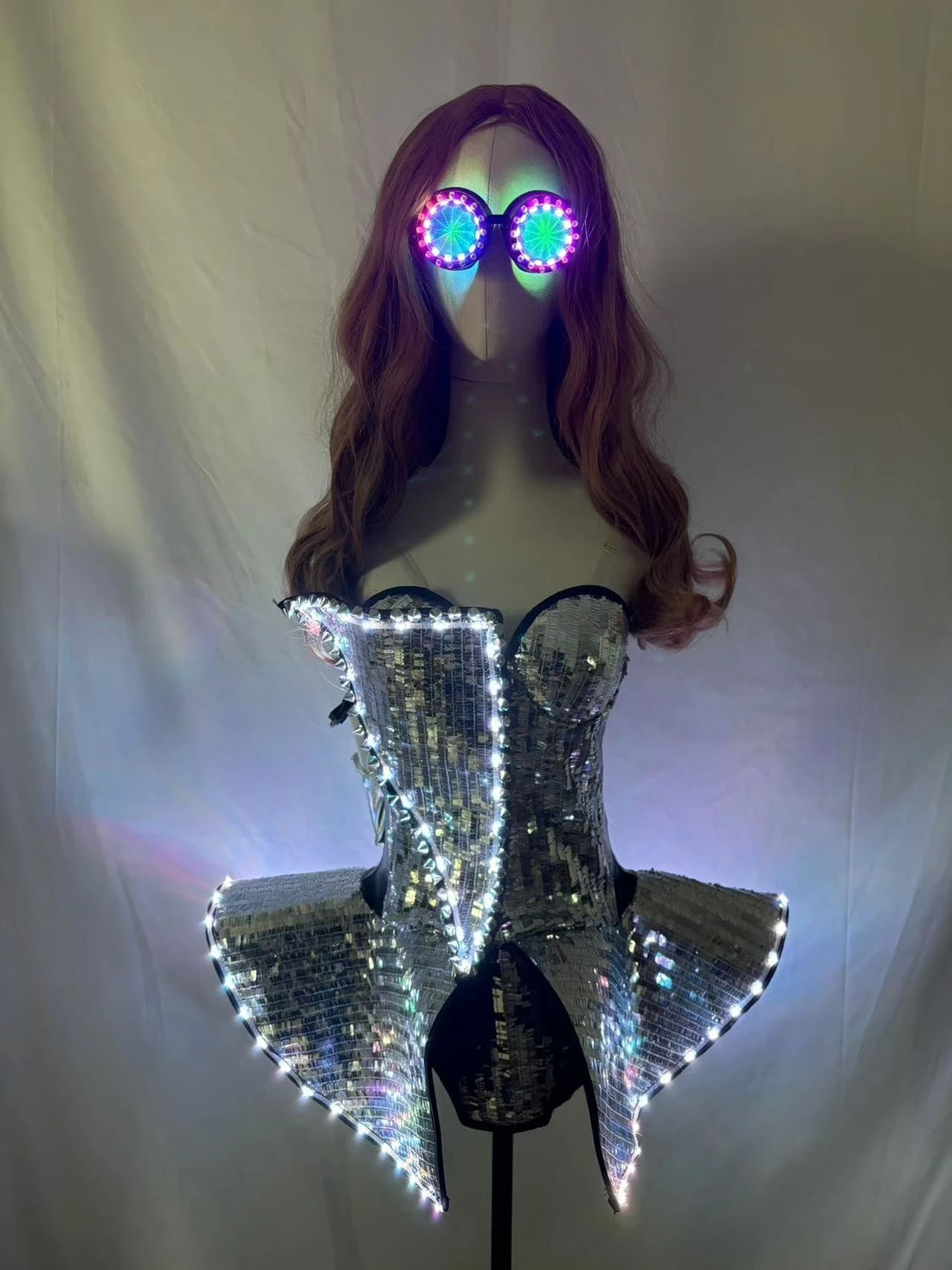 LED Glow Sexy Pole Dance Costume Women Dress Singer Stage Wear Nightclub DJ Rave Outfit Fancy Gogo Dancer Festival Cosplay Wear