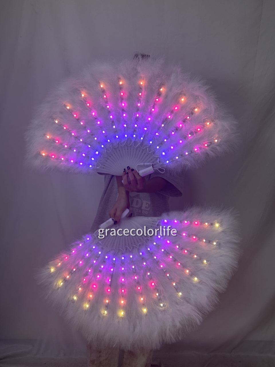 LED Colorful Luminous Fan Interactive Props for Female