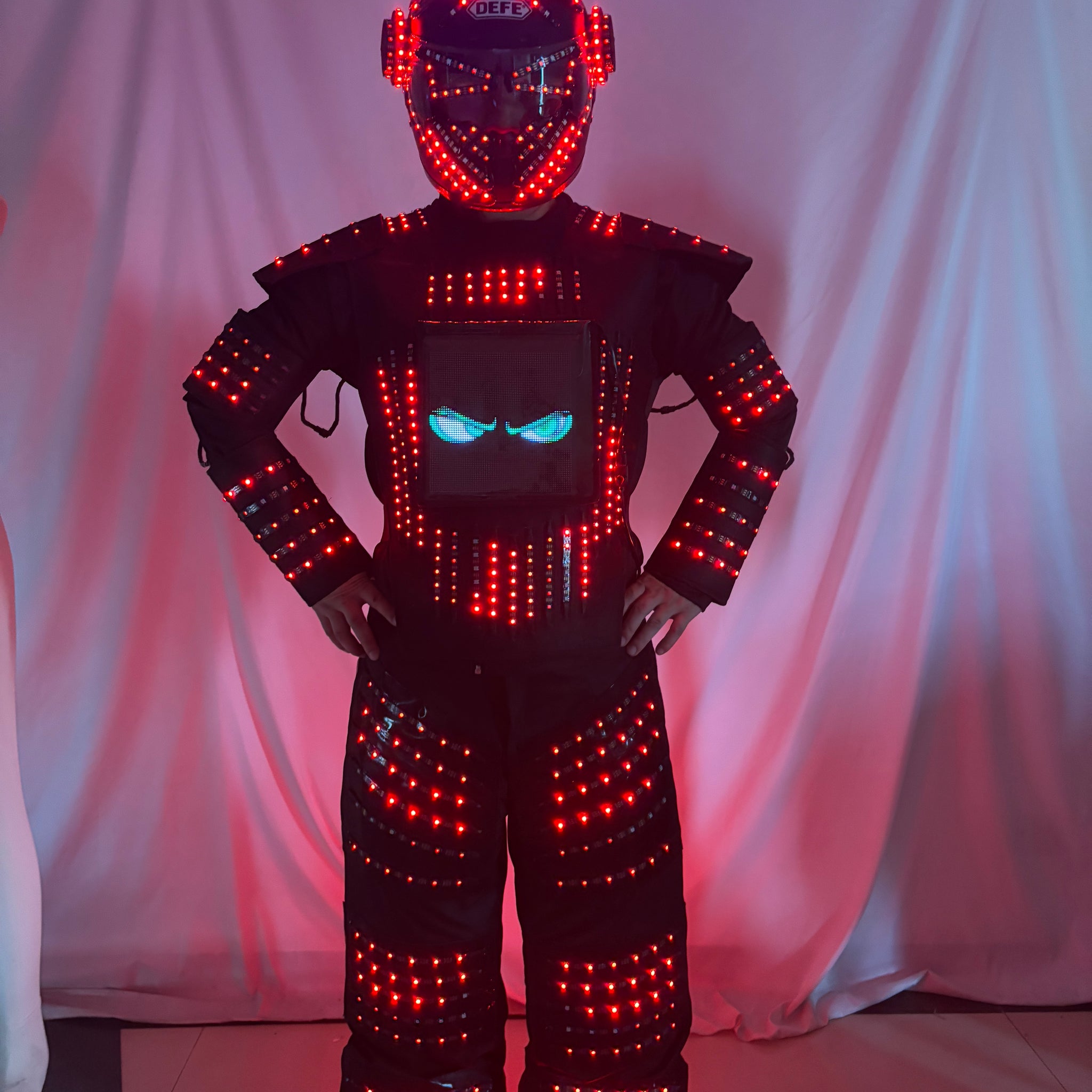 LED Robot Suit Costume Stage Dance RGB Luminous Armor Nightclub Bar Light Show Mechanical Dance LED Clothes