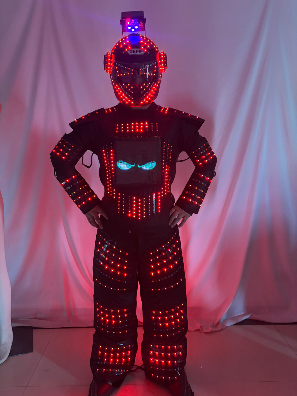 Dancing Rgb Man LED Robot Suit Costume Stage Dance RGB Luminous Armor Nightclub Bar Li