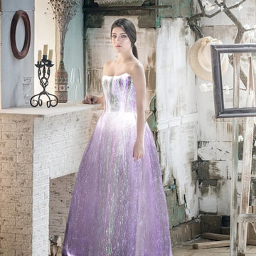 Women's Elegant Glow-in-the-Dark Evening Dresses Light-Up App Control Wedding Party Dress Sets for Stage Dance or Wear