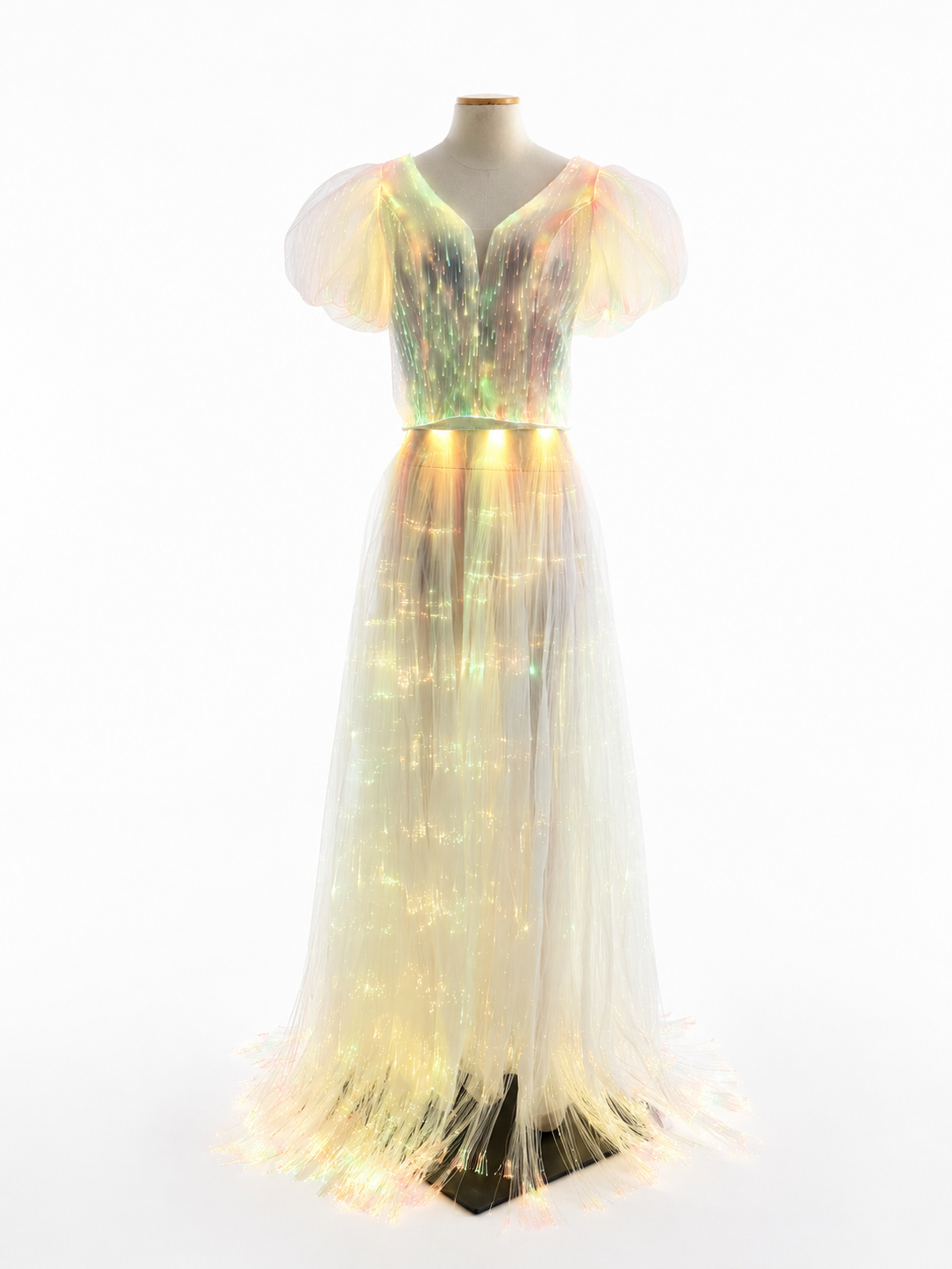 Women’s Custom Made Aurora Elegance Color-Shift Luminous Gown ChromaGlow Gown Spectrum Radiance Dress