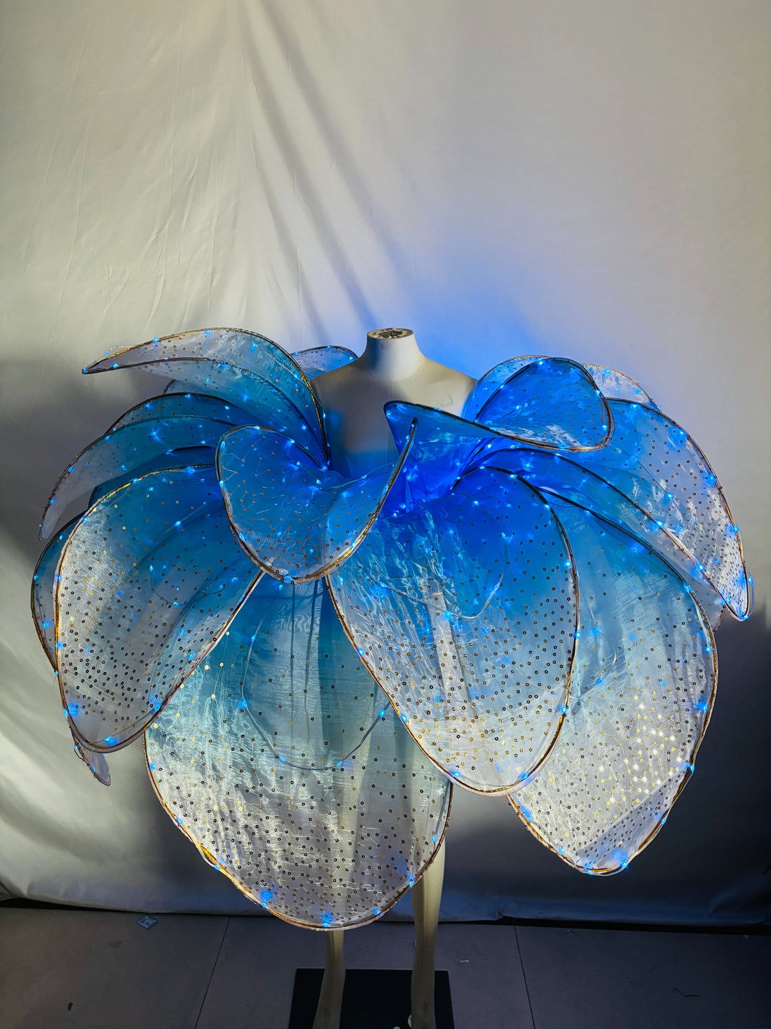 Full Color LED Petal Skirt Flower Opening Dance Big Swing Blossom Modern Dance Performance Dress