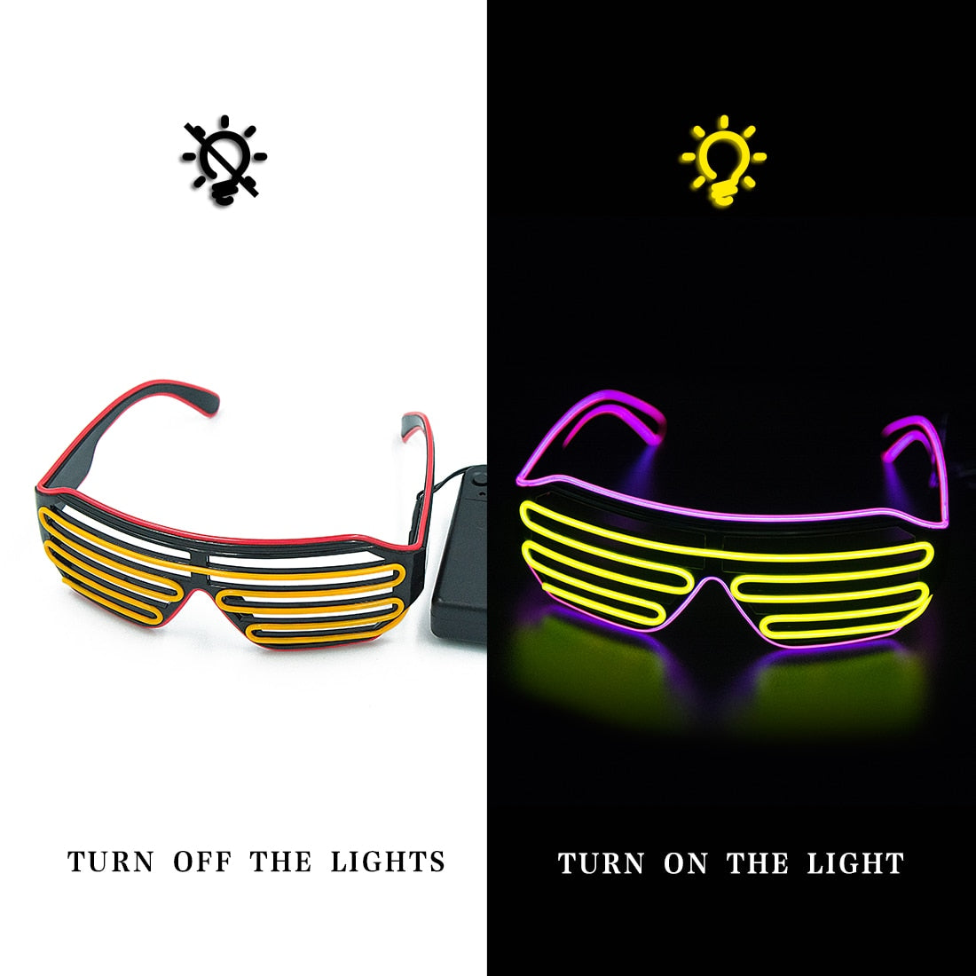 Glowing Glasses LED Gafas Luminous Bril Neon Christmas Glow Sunglasses Flashing Light Glass for Party Supplies Prop Costumes New