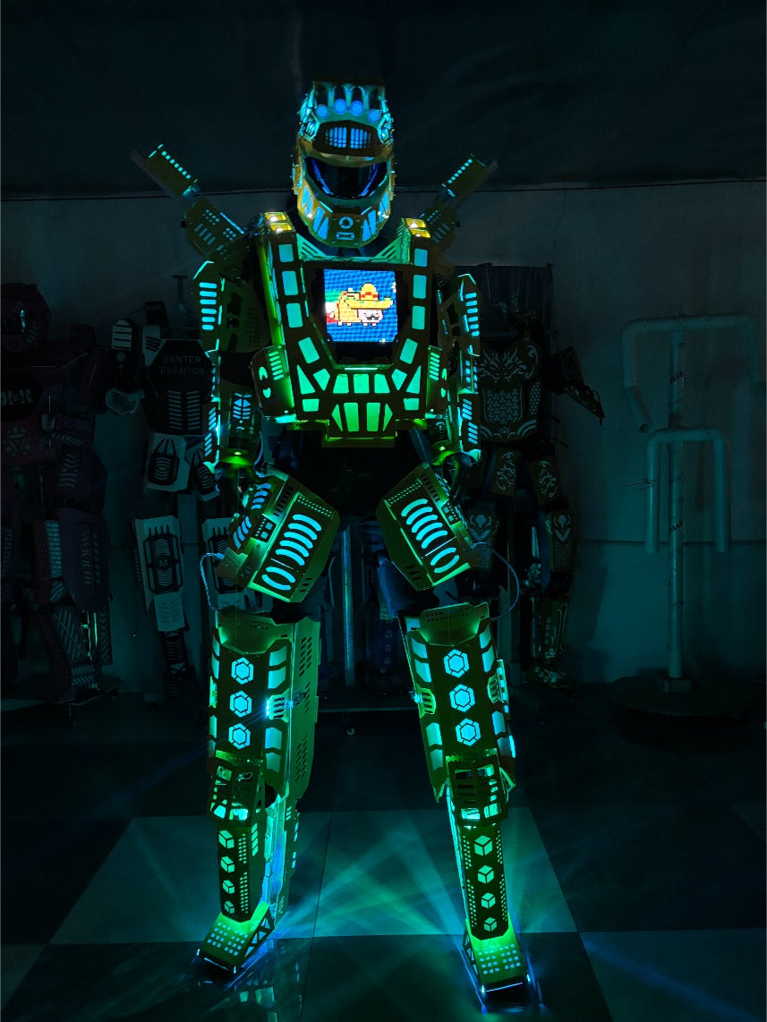 LED Giant Robot DJ Costume One Size Performance Wear for Ballroom Stilts Walker
