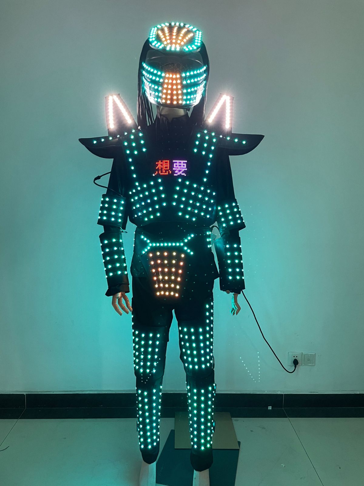 Nuevos trajes de robot LED que iluminan los disfraces para el espectáculo de baile del club nocturno 