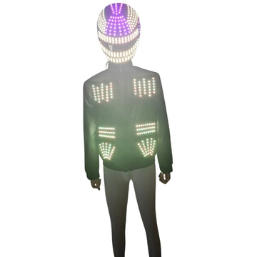 LED Robot Costume Luminous Suit Glowing Up Jacket Stage Performance LED Show Bodysuit Event Entertainment Party Celebration