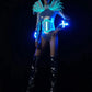 LED Punk Cyber Dance Suit Luminous Technology Costumes Bar Party Ice Blue Troupe Bar Gogo Clothing Nightclub Celebration Party