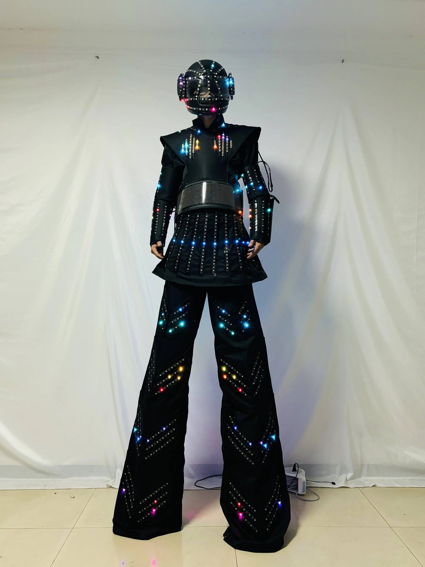 LED Robot Costume Female Skirt Dress Stilt Robot Suit Kryoman david guetta Future Female Warrior Party Show