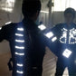 Nueva chaqueta de armadura luminosa LED Trajes que brillan intensamente para el rendimiento de baile 