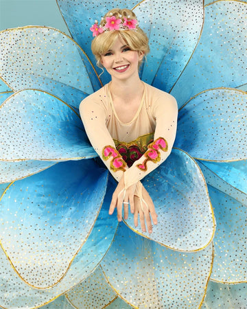 Full Color LED Petal Skirt Flower Opening Dance Big Swing Blossom Modern Dance Performance Dress