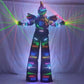 Full-Color Pixel LED Robot Performance Costume Unisex Stilts Walker Suit LED Suit Helmet Laser Gloves CO2 Gun Jet Machine