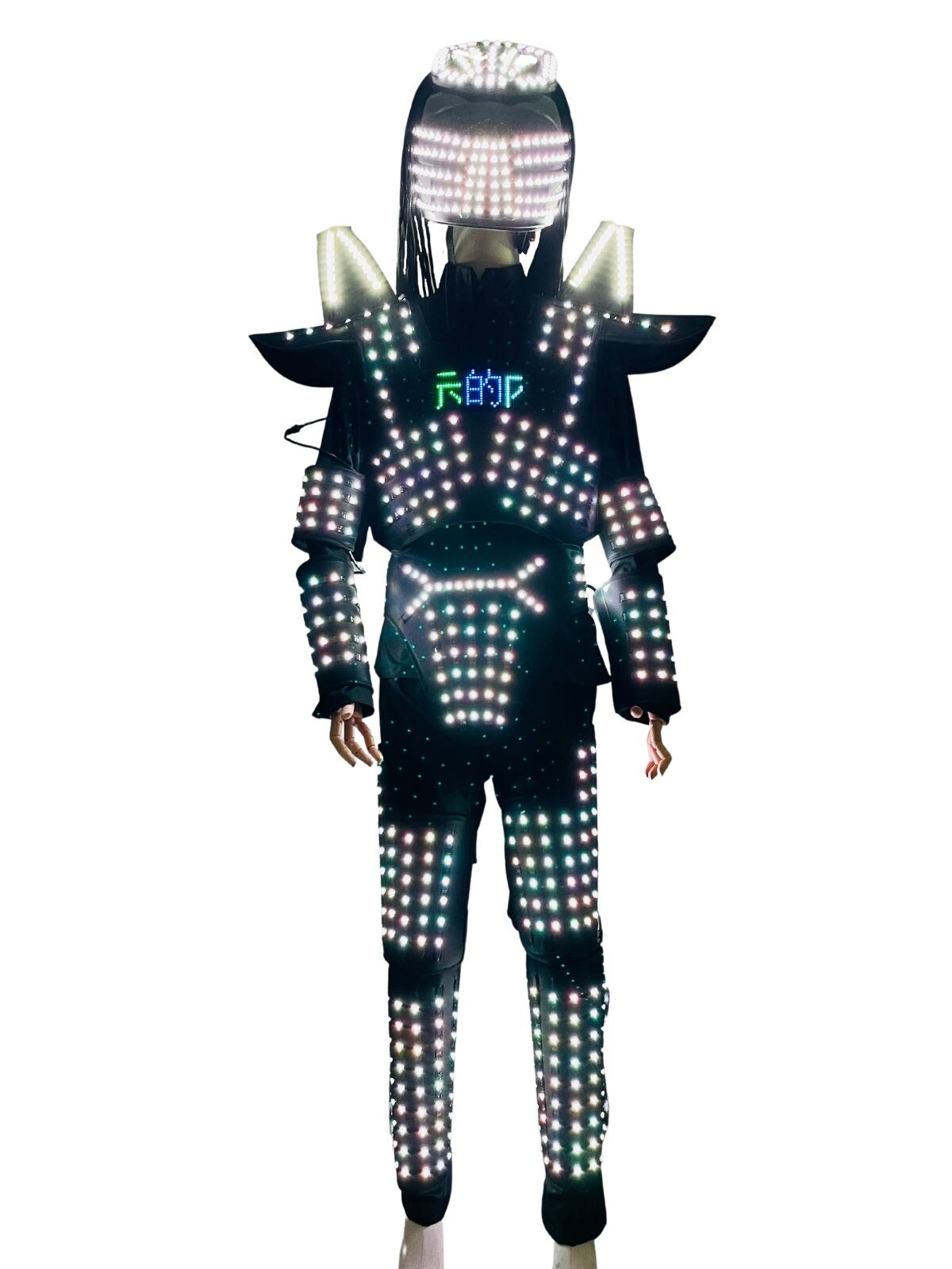 ナイトクラブのダンスショーの衣装を照らす新しいLEDロボットスーツ