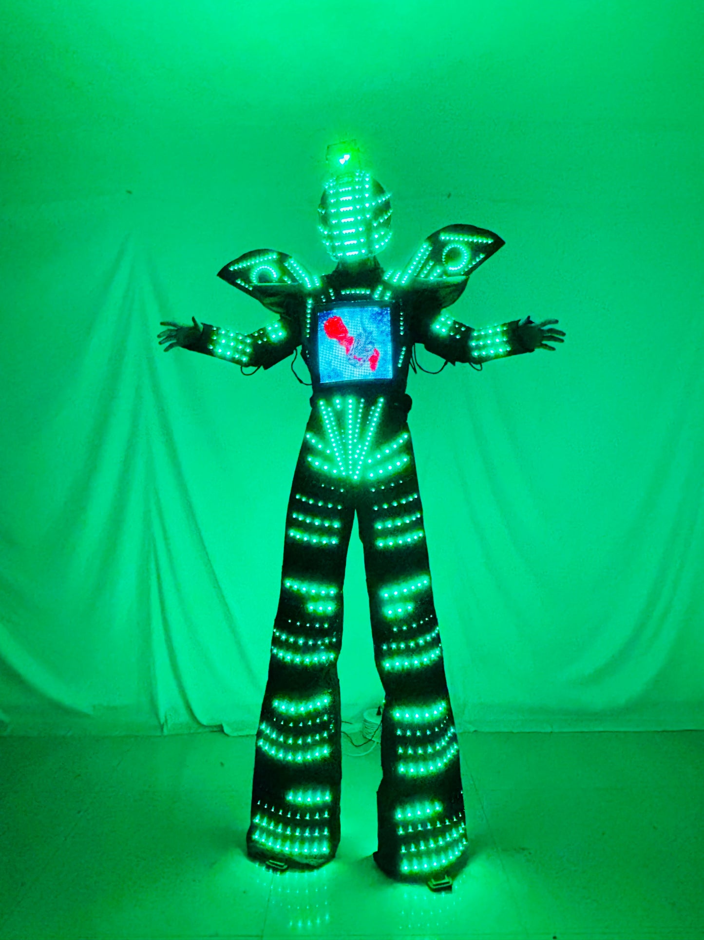 Full color LED Robot Costume Stilt Robot Suit Kryoman Clothing Celebration Party Show Entertainment Event