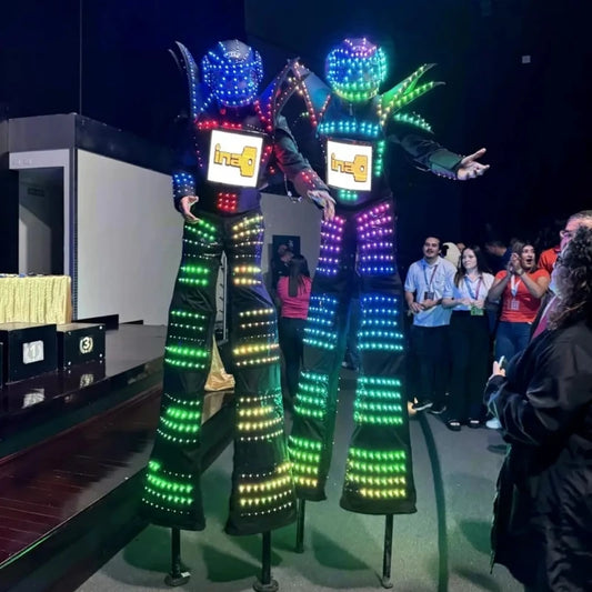 LED Full Color Digital Robot Costume Stilt Walker Robot Pixel Suit Kryoman david guetta Future Clothing Celebration Party Show