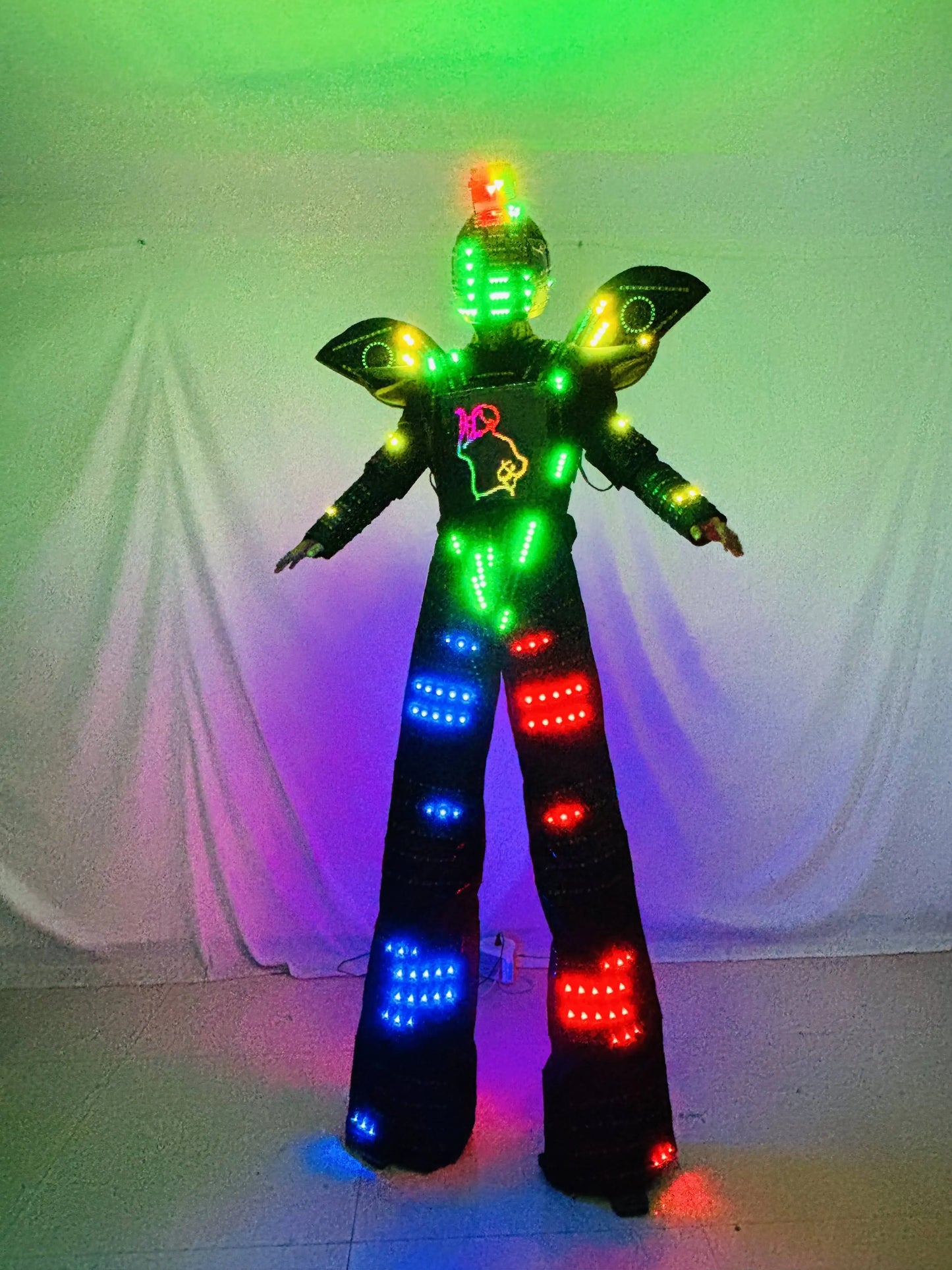 Full color LED Robot Costume Stilt Robot Suit Kryoman Clothing Celebration Party Show Entertainment Event