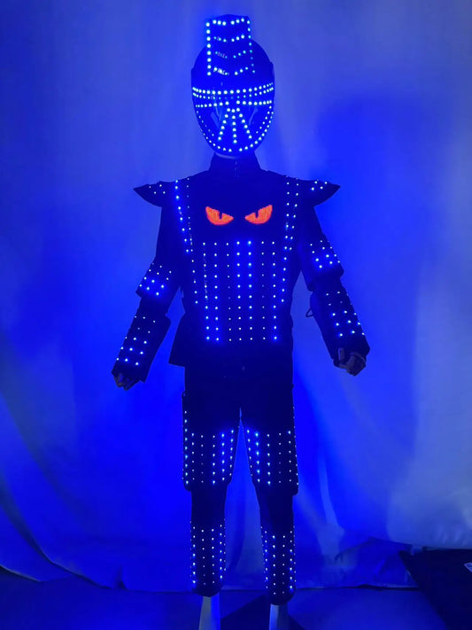 Colorful Smart Pixels LED Robot Costume For Christmas Celebration Stage Performance Clothing Nightclub DJ Party Dancing