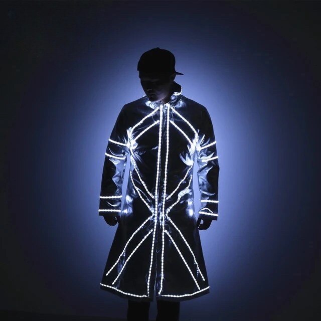 High Quality Nightclub DJ Performance Costumes Ball Bar Dancing Fluorescent Suits Halloween Party Lights Flashing Clothes