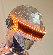 Wearable Gold Silver Disco Mirror Helmet  Cosplay Mask Halloween Decoration Props