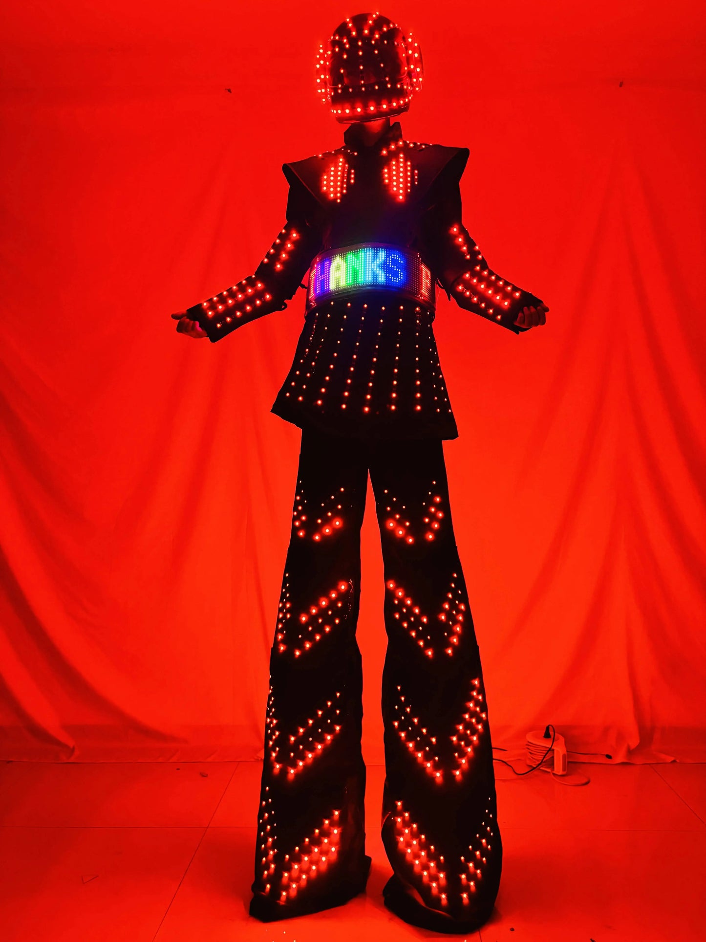 LED Robot Costume Female Skirt Dress Stilt Robot Suit Kryoman david guetta Future Female Warrior Party Show