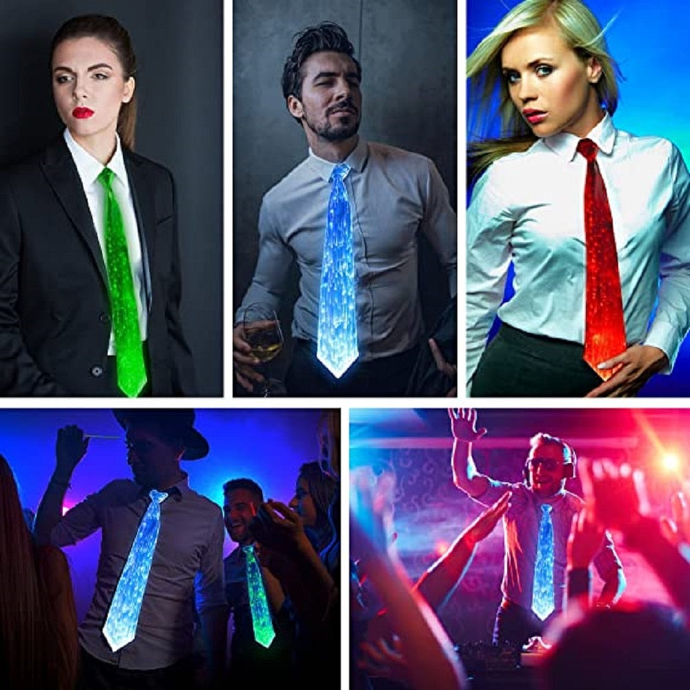 LED Light up Neck Tie,USB Rechargeable Glow Necktie
