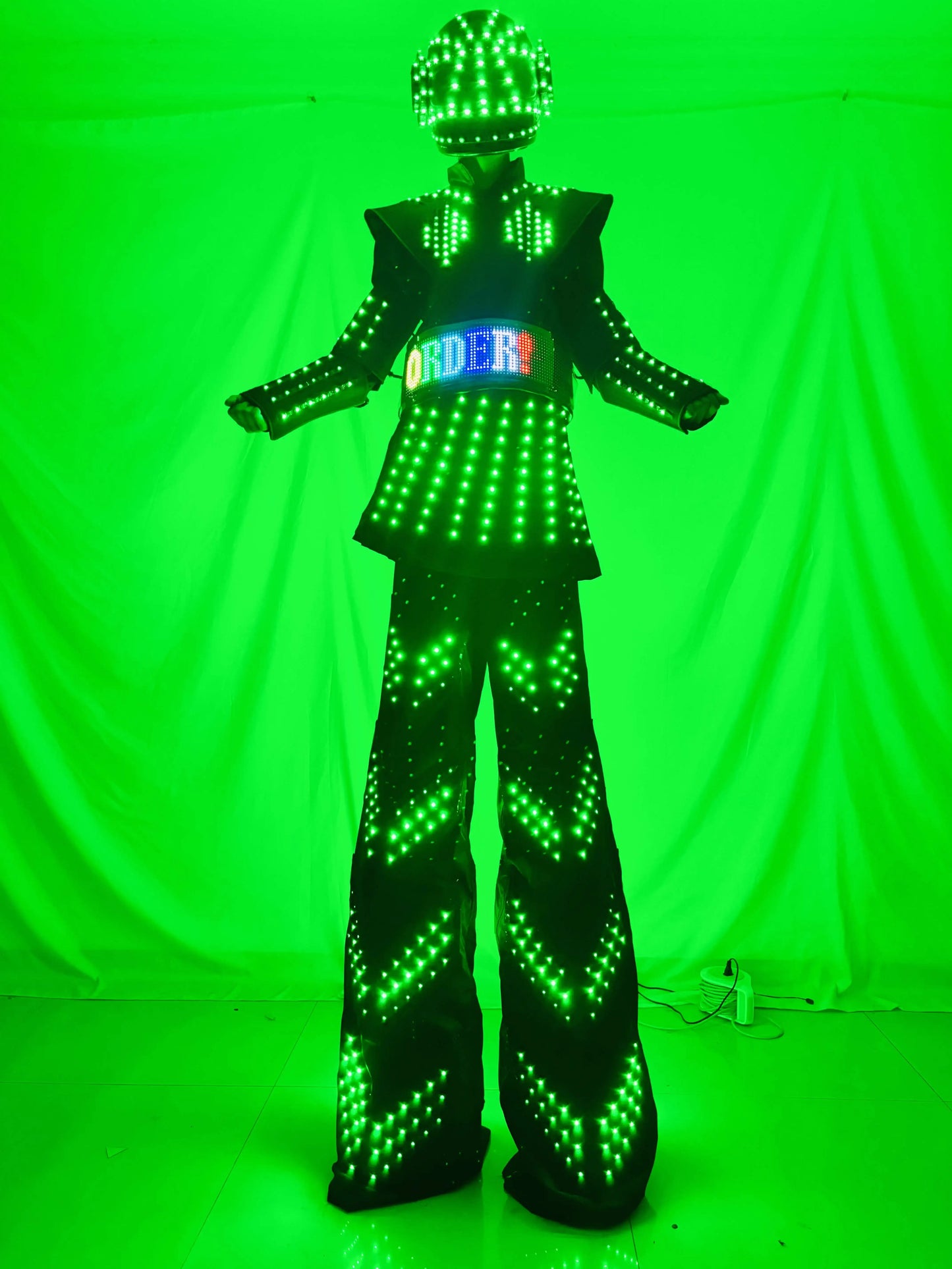 LED Robot Costume Female Skirt Dress Stilt Robot Suit Kryoman david guetta Future Female Warrior Party Show