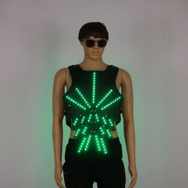 Luminous Men's Costumes Personality LED Lit Vest Halloween Gifts Bar Nightclub Stage Show Props