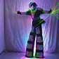 Colorful LED Luminous Robot Dance Wear Unisex Kryoman and David Guetta Stilt Suit for Adults for Performance and Events