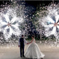 Wedding Fireworks Machine Double Wing Cold Fire Fountain Rotating Stage Lighting Effect Remote Control Bride Marriage DJ Party