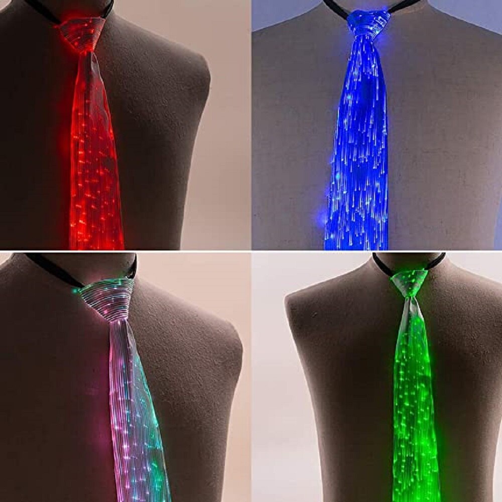 LED Light up Neck Tie,USB Rechargeable Glow Necktie
